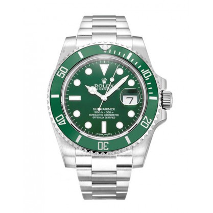 Green Dials Rolex Submariner 116610 LV Replica Watches With 40 MM Steel Cases