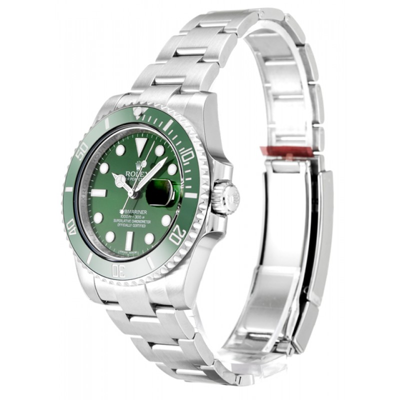Green Dials Rolex Submariner 116610 LV Replica Watches With 40 MM Steel Cases