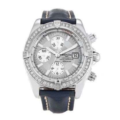 Silver Dials Breitling Chronomat Evolution A13356 Replica Watches With 43.7 MM Steel Cases