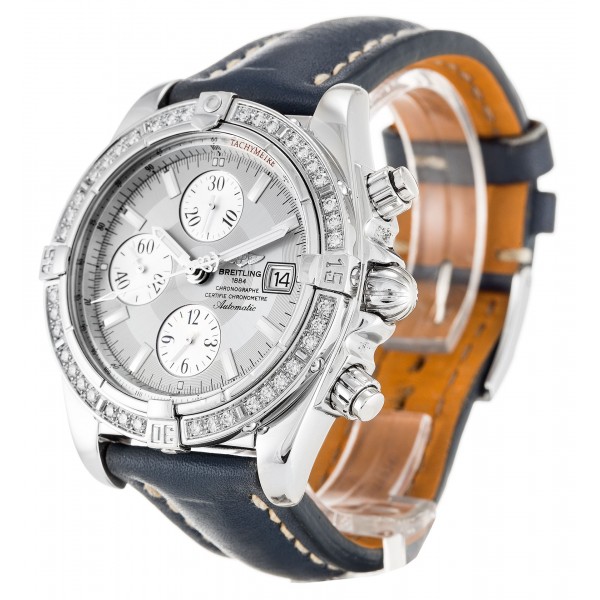 Silver Dials Breitling Chronomat Evolution A13356 Replica Watches With 43.7 MM Steel Cases