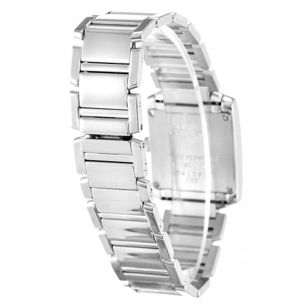 25 MM Silver Dials Cartier Tank Francaise W50012S3 Replica Watches With White Gold Cases For Sale