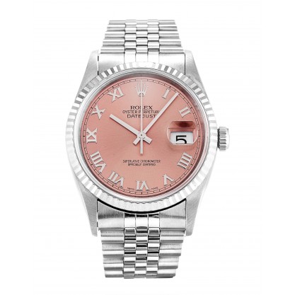 Pink Dials Rolex Datejust 16234 Replica Watches With 36 MM Steel Cases For Men