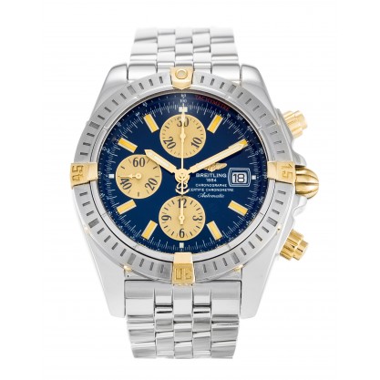 43.7 MM Blue Dials Breitling Chronomat Evolution B13356 Replica Watches With Steel & Gold Cases For Men