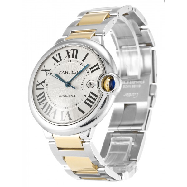 Silver Dials Cartier Ballon Bleu W69009Z3 Replica Watches With 42 MM Steel & Gold For Men