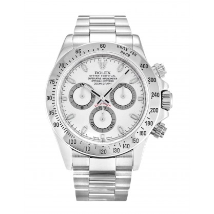 White Dials Rolex Daytona 116520 Replica Watches With 40 MM Steel Cases