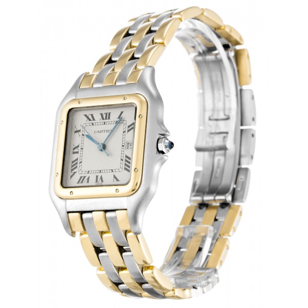 White Dials Cartier Panthere 83083444 Replica Watches With 33 MM Steel & Gold Cases For Women