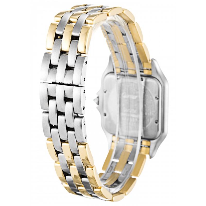 White Dials Cartier Panthere 83083444 Replica Watches With 33 MM Steel & Gold Cases For Women