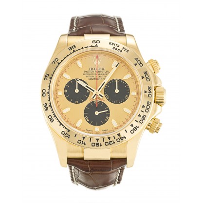 Gold Dials Rolex Daytona 116518 Replica Watches With 40 MM Gold Cases