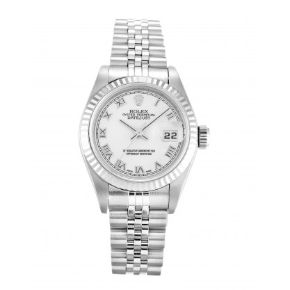25 MM White Dials Rolex Datejust Lady 79174 Replica Watches With 25 MM Steel Cases For Women