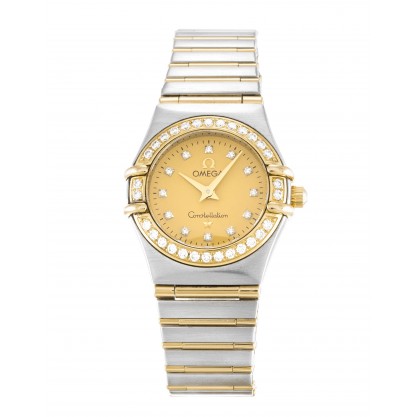 Champagne Dials Omega Constellation Mini 1267.15.00 Replica Watches With 22.5 MM Steel & Gold Cases