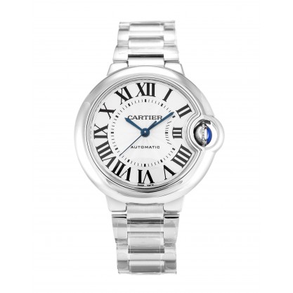 Silver Dials Cartier Ballon Bleu W6920071 Replica Watches With 33 MM Steel Cases For Women