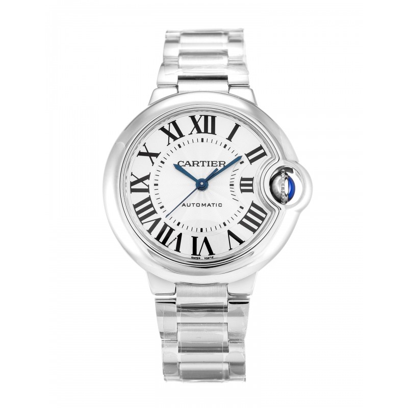 Silver Dials Cartier Ballon Bleu W6920071 Replica Watches With 33 MM Steel Cases For Women