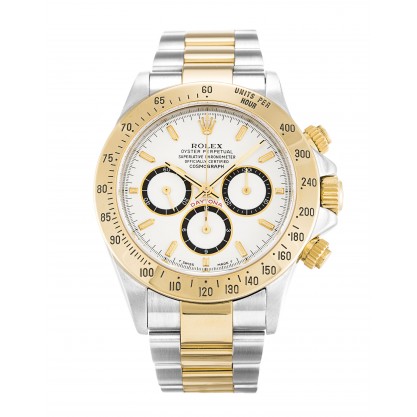 40 MM White Dials Rolex Daytona 16523 Fake Watches With Steel & Gold Cases For Men