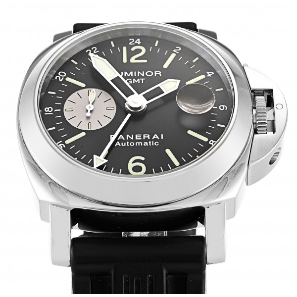 44 MM Black Dials Panerai Luminor GMT PAM00088 Fake Watches With Steel Cases For Men