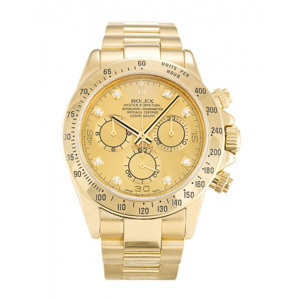 Champagne Dials Rolex Daytona 116528 Fake Watches With 40 MM Gold Cases For Men