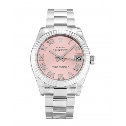 31 MM Pink Dials Rolex Datejust Lady 178274 Fake Watches With Steel Cases For Women