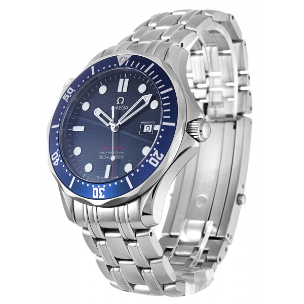 41 MM Blue Dials Omega Seamaster 300m 2221.80.00 Fake Watches With Steel Cases For Men