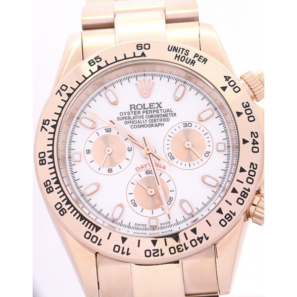 40 MM Ivory Dials Rolex Daytona 116505 Replica Watches With Rose Gold Cases For Men