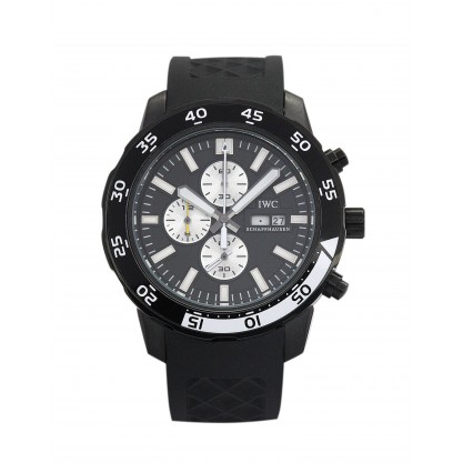 Black And Silver Dials IWC Aquatimer IW376705 Men Replica Watches With 44 MM Black Steel Cases For Men