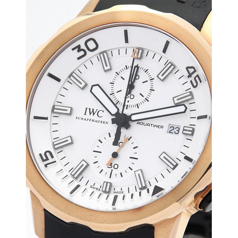 42 MM White Dials IWC Aquatimer IW329001 Replica Watches With Rose Gold Cases For Men
