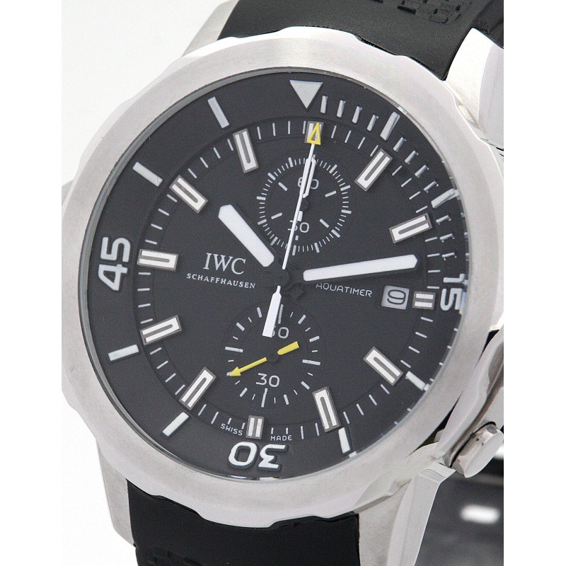 46 MM Black Dials IWC Aquatimer IW376801 Men Replica Watches With Steel Cases For Men