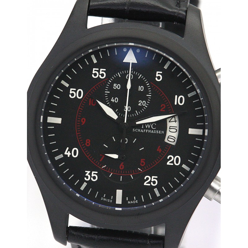 43 MM Black Dials IWC Spitfire IW387802 Replica Watches With Steel Cases For Men