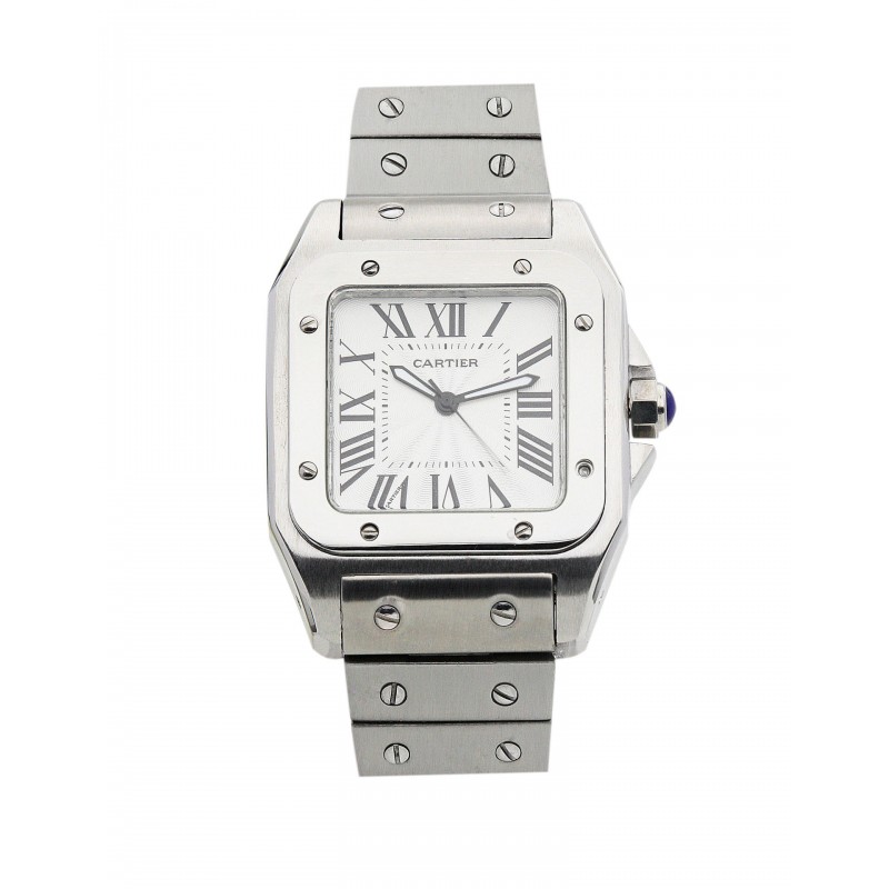 41 MM Silver Dials Cartier Santos 100 W20073X8 Replica Watches With Steel Cases For Men
