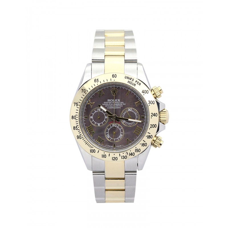 40 MM Dark Brown Dials Rolex Daytona 116523 Replica Watches With Steel & Gold Cases For Men